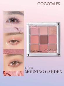 GOGO TALES GOGOTALES Palet Eyeshadow Matte Lembut Magnetik 9 Warna, Warna Matte, Shimmer, Smoky, Highlight dan Contour, Palet Multifungsi All-In-One, Cocok untuk Riasan Ringan Sehari-hari dan Pelajar - G05# Taman Pagi - View 6