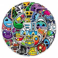 50Pcs Funny Geometry Dash Stickers Scrapbook Aesthetic Stickers Geometry Dash Game Decoration Merch Helmet Stickers Dirt Bike Stickers Vinyl Waterproof Stickers For Water Bottle,Computer,Laptop,Phone,Luggage,Notebook,Fridge - Multicolor - View 8