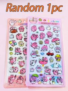 Japanese Cartoon Embossed Fun Stickers Crystal Diamond Children's Decorative Stickers Solid Stickers Cute 3D Embossed Stickers, Fun Sticker Games For Kids, Office And School Decorative Stickers, Craft Reward Puzzle Stickers, Transparent Embossed Creative Craft Stickers. - Multicolor - View 9
