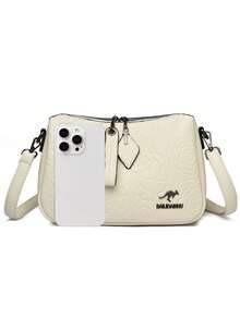2026 New High Quality Soft Pu Leather Women Shoulder Bag Floral Pattern Messenger Bags Women Designer Handbags Wallets - White - View 6