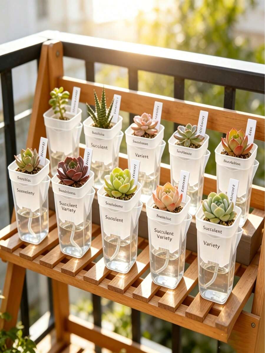 Self-Watering Transparent Planter Set, Mini Indoor Flower Pot With Water Level Indicator 1pc/4pcs/2pcs