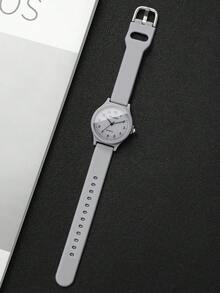 Women's Silicone Watch, Fashion Minimalist Digital Dial, Classic Elegant Quartz Wristwatch (1pc/Set), Watch Box Not Included - Grey - View 8
