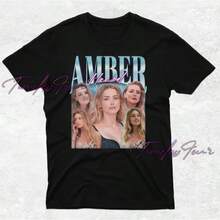 Camiseta de Amber Heard, Camiseta de fan de Amber Heard, Regalo de merchandising de Amber Heard, Sudadera de Amber Heard, Camiseta retro de homenaje a Amber, Amber Heard, Camiseta casual 100 - Negro - Ver 1