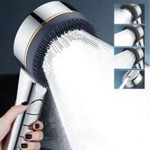 1pc/3pcs Powerful Pressurized Shower Head Bathroom Bath Filter Shower Head Spray Massage Lotus Shower Head Handheld Spray/Set With 1.5m Shower Hose ABS Bracket Set - Silver - View 8