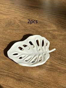 1个创意叶形皂碟，3D打印皂托皂架，叶形皂架，适用于浴室洗手池、卫生间、浴室，时尚清新，易于使用 - 多色 - 查看 11