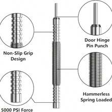 2 Packs Spring Dual Head Punch Set 5000PSI Hammerless Center Punch Nail Setter, Anti-Rust Metal Locator Marking Punch Tool For Wood Metal Glass Plastic DIY Hand Repair Tools - Central Thrust - View 8