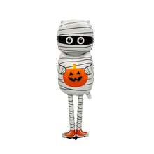 Set Balon Foil Aluminium Mumi Berdiri Halloween 1/2 buah, Balon Dekorasi Adegan Pesta Halloween - beraneka warna - View 8