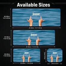 Summer Blue Water Ripple Double Finger Pointing To June 2026 Large Mouse Pad, Non-Slip Stitched Edge Gaming Desk Mat, Ins Style Aesthetic Thick Keyboard Pad, Suitable For Computer Office Gaming - View 5