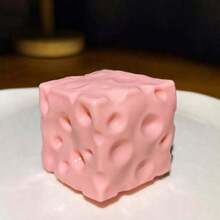 1/2pcs Pink Square 6cm Cheese Squeeze Toy, Flour Slow Rebound Malleable Cute Scented TPR Food Stress Relief Toy, Suitable For Holiday Birthday Easter Halloween Christmas Party Gifts, Squeeze Toy, Stress Relief Toy, Adult Stress Relief Toy - Multicolor - View 6