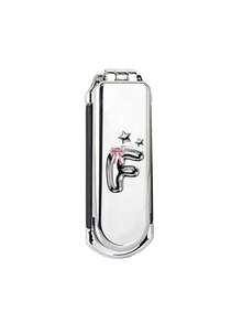 1pc Foldable Air Cushion Massage Comb, Electroplated Silver Color, Personalized Letter A-Z, Pink Bow, Star Pattern, Compact Portable Pocket Comb, Bag Comb, Women's Hair Styling Comb, Suitable As Gift - Silver - View 32
