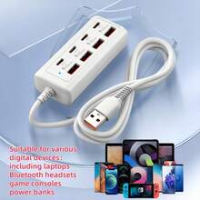 8-In-1 USB Hub With 4 USB And 4 Type-C Ports For Fast Charging, 25W PD Fast Charging And Data Transfer - Compact Multi-Port Adapter Compatible With USB Devices, Laptops, Tablets, Smartphones, Flash Drives, External Hard Drives And More - View 8