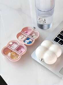 1pc 7-Compartment Floral Pill Box, Portable Medicine Storage Box, Suitable For Elderly And Busy People, Travel And Home Use, Ideal Gift For Friends And Family - one-size - View 4