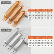 2件/包 鋁合金方形門把手，金/銀/黑3色可選，門把手、抽屜拉手、窗戶把手、玻璃推拉門把手，附螺絲易於安裝 - 彩色 - 查看 11