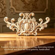 1pc Solid Wood Carving Decals, Woodworking Supplies, Home Decorations, Suitable For Cabinets, Doors And Windows, Furniture, Background Walls, Porches, Offices And Other Decorations, Holiday Decorations, DIY Decorations. - Multicolor - View 5