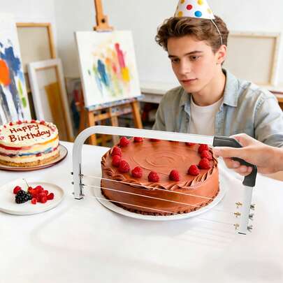 Livellatore per torte, livellatore per torte regolabile, taglia torte con 3 fili, utilizzato per tagliare torte, pane e altri cibi deliziosi, per matrimoni, pasticcerie, feste di compleanno