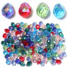 20 piezas de cuentas de vidrio facetado brillante con forma de lágrima de fresa de 8x11mm en colores vibrantes, se pueden usar como decoración de ventana, decoración colgante, cuentas de cristal artificial - Cuentas para hacer joyas DIY y combinaciones de cuentas, adecuadas para hacer pulseras únicas, aretes, teléfonos de cristal, accesorios para el cabello, tocados, colgantes, decoración de ropa y manualidades - Perfectas para proyectos creativos y accesorios de moda - gotas de agua con perlas de fresa - Ver 8