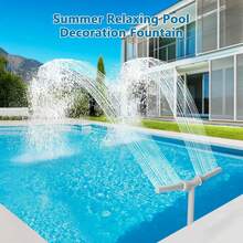 1pc Dual-Head Pool Fountain, Swimming Pool Waterfall Fountain Stand, Pool Water Spray Fountain, Fish Pond Landscape Waterfall Fountain Bracket (With Adapter) - A - View 7