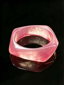 3pcs/1pc Exaggerated Geometric Bracelet Set, Pink Set, Bohemian Style Versatile Accessory; Suitable For Daily, Party, Vacation Wear, Ideal Gift For Loved Ones And Family, Can Be Layered Or Worn Individually - Multicolor - View 3