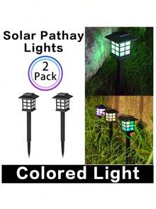 2入組與6入組 LED 太陽能花園燈，塑膠戶外燈籠式路徑照明燈，600mAh 鎳電池供電，簡易安裝，適用於走道、庭院與社區裝飾－白光、暖光與彩色光 - Small House - 查看 13