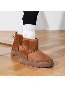 GETAC Botas Para Mujer Suela Plataforma Botín Peluche Térmico Glamour De moda casual Vintage Preppy De Pelito botin peluche Oficina Casa Exterior Gym y Fitness invierno - Camel - Ver 2