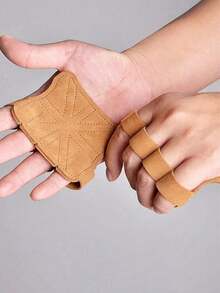 2pcs,Leather Weightlifting Training Gloves, Palm Protection, Women's And Men's Fitness, Gymnastics, Grip Pull Up, Weightlifting Exercise ﻿,Please Note The Size And Dimensions Before Purchasing - Multicolor - View 3