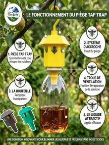 Lantern-Shaped Wasp Trap, Hanging Wasp Repellent Trap, Outdoor Wasp And Hornet Trap, Outdoor Yard Bee And Wasp Protection, Yard Wasp Control Tool, Hook-Style Wasp Trap - A - View 3