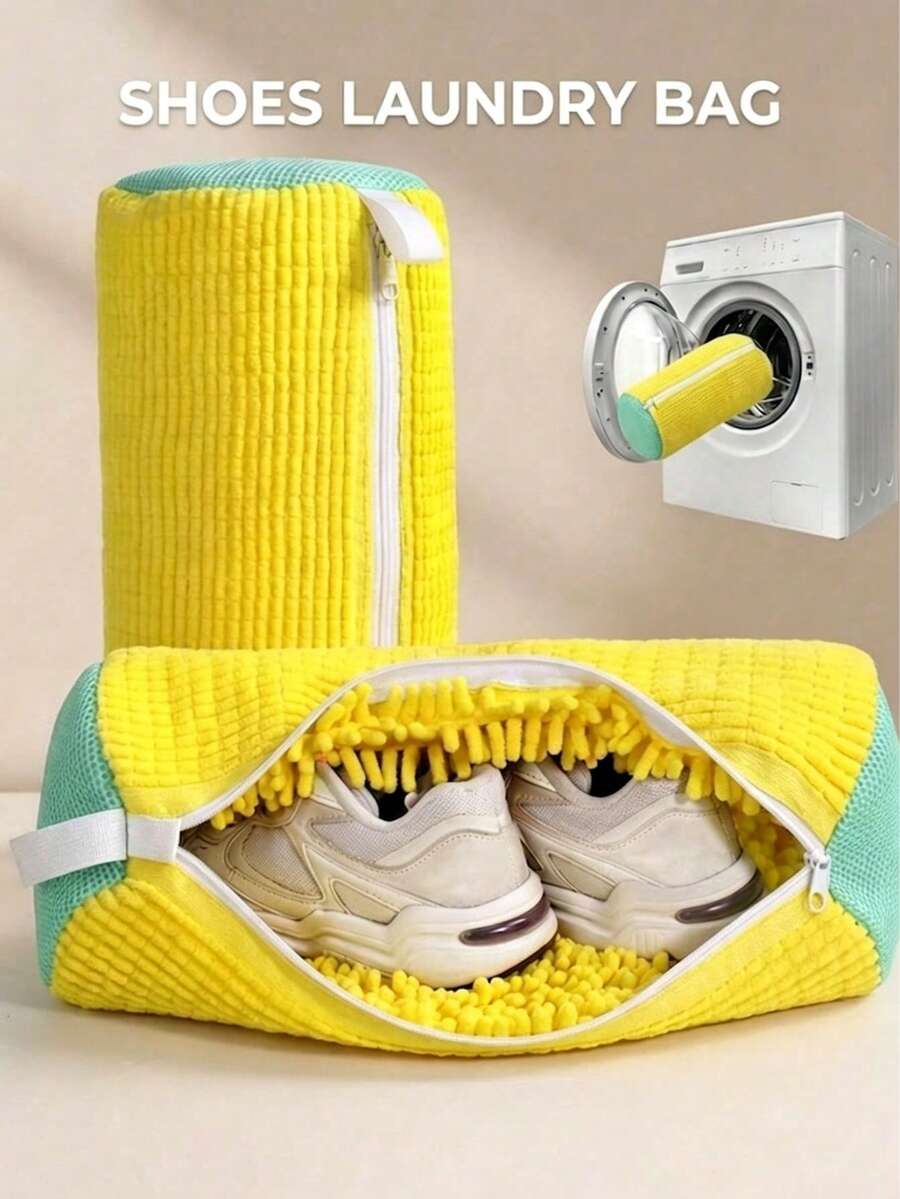 2/1pc 360° Shoe Washing Bag, Suitable For All Types Of Shoes - Anti-Deformation, Machine Washable, Dryable, Soft Velvet Lining Provides Washing Protection, Perfect Fit For Sneakers And Casual Shoes. Suitable For Christmas Laundry Storage Bag, Efficient Anti-Deformation Washing Bag, Slouchy Person Washing Machine Accessory, Home Washing Machine Dedicated Washing Bag, Shoe Protection Bag, Shoe Storage Washing Bag.