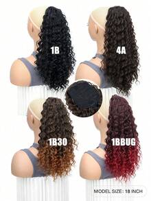 Ekstensi Ekor Kuda Keriting Gelombang Dalam dengan Tali Serut & Jepit Cakar, Tersedia Dua Gaya: Rambut Sintetis Tebal, Bervolume, Tahan Panas, Sentuhan Alami dan Realistis, Rambut Ekor Kuda Palsu untuk Wanita Semua Etnis, Cocok untuk Pesta Sehari-hari, Halloween, Natal, dan Cosplay. - MultiWarna - View 7