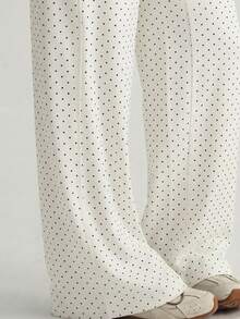 Autumn/Winter Wide Leg Pants 2 Pieces Set, Draping Slimming Fit, Versatile Everyday Wear Sports Fall - Multicolor - View 3