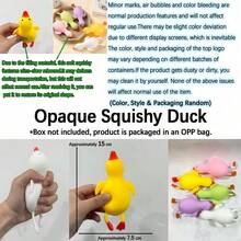 1pc Stretchable Cute Duck Squeeze Toy, Slow Rebound Stress Relief Toy For Office Adults, Mini Calming Desktop Ornament, Creative Birthday Gift, Random Style Random Color - 彩色 - 查看 12