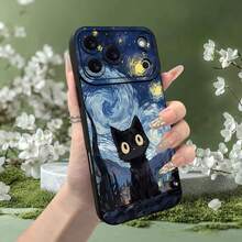 1件 梵谷貓咪圖案防震手機殼，適用 機型、Galaxy S25、S25 Plus、S25 Ultra、A16、A36、A26 保護殼 - 彩色 - 查看 2