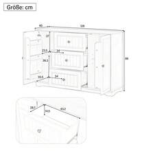 Modern Sideboard In A Minimalist Style / MDF Sideboard / Freestanding Base, High Load-Bearing Capacity / Generous Storage Space / Suitable For Dining Rooms, Living Rooms And Entryways - White - View 6