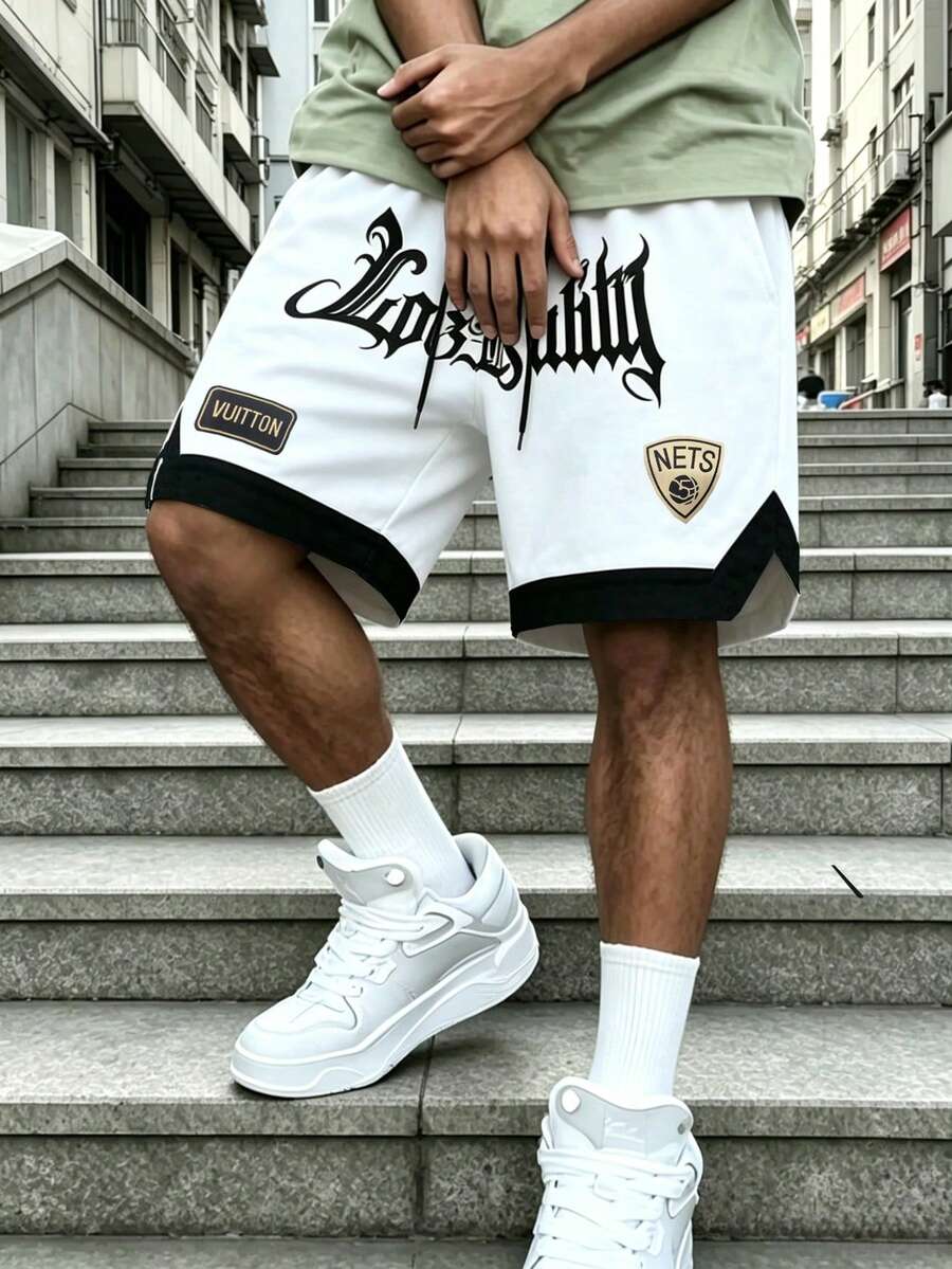 男士夏季戶外薄款休閒時尚街頭風快乾百慕達短褲 - 白色 - 查看 1