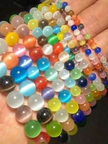 1 Strand Natural Cat's Eye Stone Round Beads Loose Beads Suitable For Jewelry Making DIY Bracelets Necklace Accessories 6/8/10MM - Multicolor - View 4