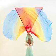 2 Sets Of Chiffon Worship Flags Are Used For Church Worship Dance Flags, With Telescopic Poles And Semi-Circular Angel Wings Dance Props Suitable For Outdoor Stage Performances And Religious Activities - Multicolor - View 8