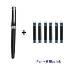 One Pen Luxury Glossy Black Metal Fountain Pen, Smooth Writing, Suitable For Calligraphy Practice, Business-Grade Gift, Suitable For Students And Teachers, Neutral Signature Pen, Replaceable Ink Cartridge - Fountain Pen - View 12
