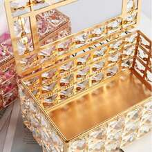1 Modern Metal Crystal Tissue Box - Elegant Tissue Organizer, High-End Luxury Metal Tissue Holder, For Bathroom, Living Room, Bedroom, Can Be Used As Home Decor, Living Room Dining Table Desktop Tissue Box, Perfect Gift - Multicolor - View 5