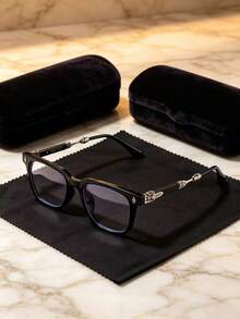 1 Pair Fashionable Versatile Minimalist Clear Lens Glasses - Multicolor - View 5