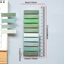 1pc/200 Sheets Green Paper Index Labels, Writable Sticky Note Stickers, Office Indicator Labels, Strong Adhesion, Reusable - one-size - View 3
