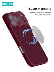 KOOLIFE Magnetic Shockproof Phone Case, 2-In-1 With Lens Protection, For IPhone 18 Pro Max, 18 Pro, 17 Pro Max, 17 Pro, 17, 16 Pro Max, 16 Pro, 15 Pro Max, 15 Pro, 14 Pro Max, 14 Pro, 14, 15, 13 Pro Max, 13 Pro, 13...; Suitable For Men And Women, Ideal Gift For Christmas, Valentine's Day, Wedding Season And Girlfriend's Birthday - Cherry Red - View 2