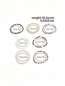 7pcs Fashion Bohemian Beaded Bracelets, Vacation Style Bracelet Set, Ideal Gift For Men, Birthday Gift, Holiday Gift - Multicolor - View 5