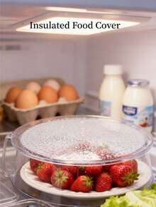 1pc Multi-Functional Microwave Splash Guard Cover, Microwave Food Heating Lid, Stackable, Suitable For Vegetables, Fruits And Plates, Camping, Outdoor BBQ, Home Use, Camping Essential, Stackable Design - View 3
