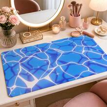 Glitter Cracked Marble Large Vanity Mat, Shiny Star Line Print Non-Slip Rubber Extended Mouse Pad, Waterproof Long Keyboard Pad, Suitable For Makeup Table, Office Desk Decoration - View 14