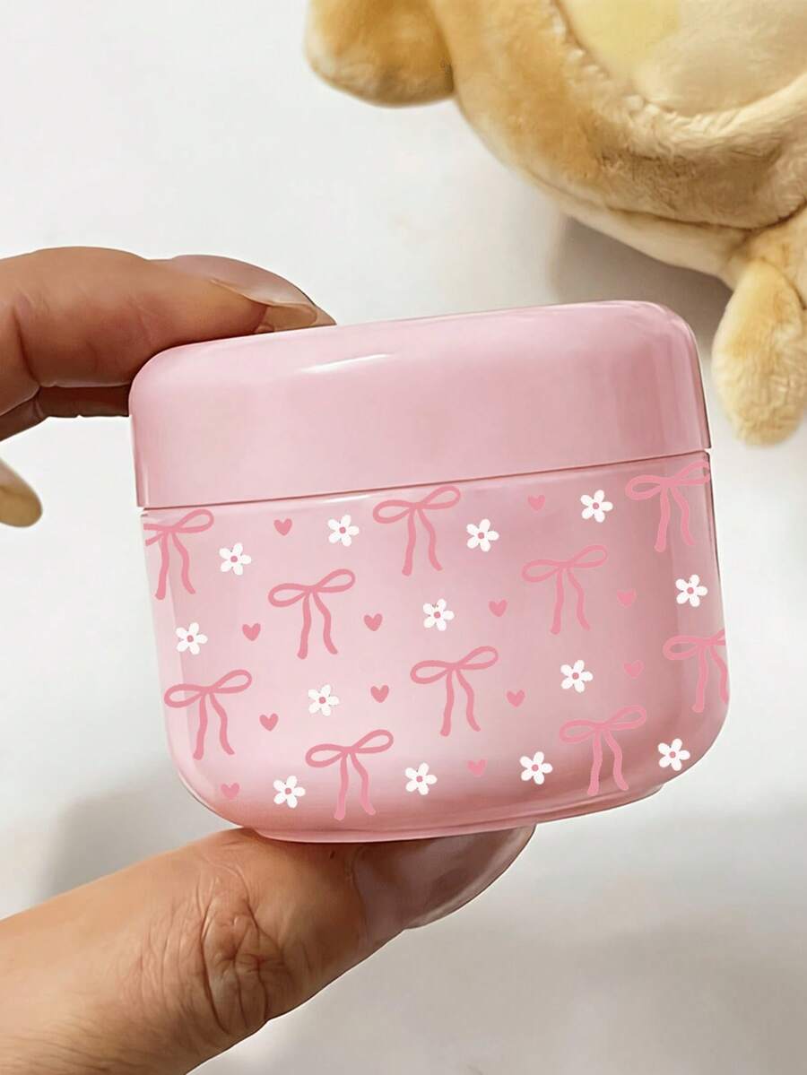 粉色蝴蝶結花朵設計旅行分裝瓶,適用於面霜、乳液及其他護膚產品,可重複使用,適合卸妝產品、泥膜、身體乳液、護手霜等,海灘、夏季、郵輪及各種旅行必備,也是送給朋友、家人、好閨蜜或同學的完美禮物 - 彩色 - 查看 1