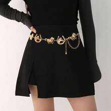 1pc Women's Retro Floral Pattern Bohemian Western Style Metal Cowgirl Double Horse U-Shaped Buckle Decoration Accessory Belt, Suitable For Summer Casual Outdoor Outfit Belts For Women Dress - XY1180 - View 12