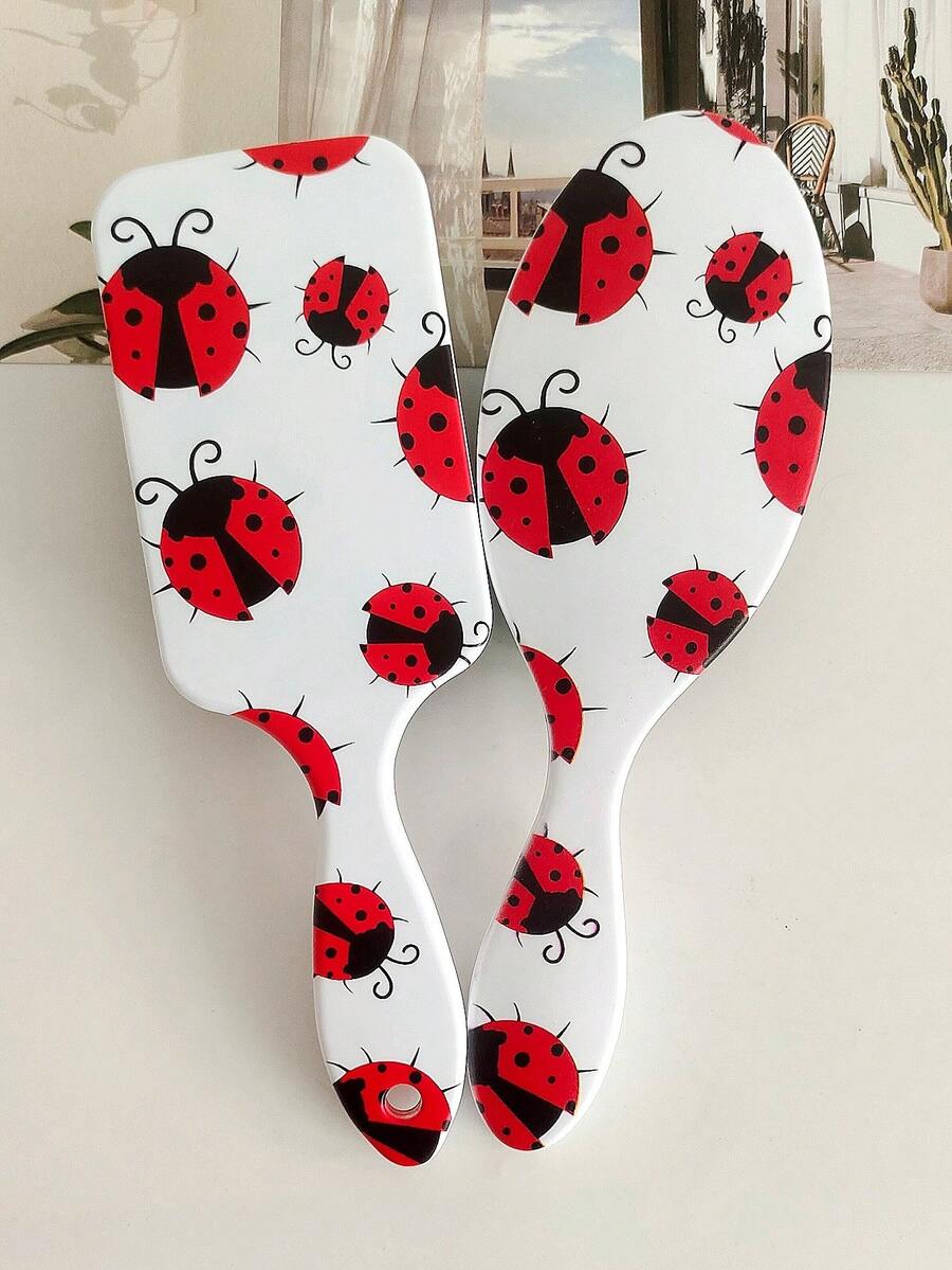 BEATURE 2pcs/1pc Red Seven-Star Ladybug Pattern Air Cushion Comb, Scalp Massage Comb, Anti-Static, Durable ABS Handle, Suitable For All Hair Types, High-Quality Air Cushion Comb - Air Cushion Comb - View 1