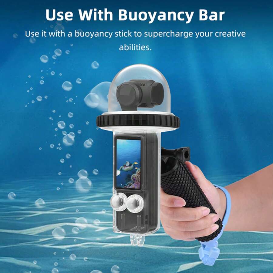 1574.8 吋潛水保護殼,適用於 Osmo Pocket 3 雲台相機,水下浮潛衝浪拍攝配件,高透明水下保護殼,附快拆支架 - 查看 1