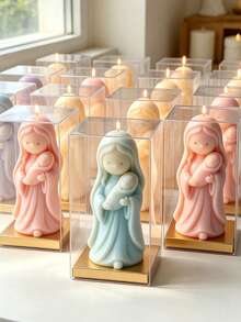 3D Virgin Mary Holding Baby Silicone Candle Mold, Reusable And Easy Release, For Making Candles, Soaps, Plaster, Resin, Cement Decor, Holy Home Decoration, Christmas And Baptism Gifts - A - View 3