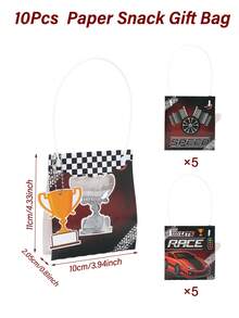 10 buah Tas Souvenir Pesta Ulang Tahun Bergambar Mobil Balap dengan Pegangan, Tas Hadiah Tote yang Dapat Digunakan Kembali untuk Acara Baby Shower, Pengungkapan Jenis Kelamin Bayi - beraneka warna - View 10