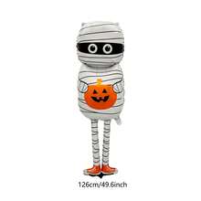 Set Balon Foil Aluminium Mumi Berdiri Halloween 1/2 buah, Balon Dekorasi Adegan Pesta Halloween - beraneka warna - View 6